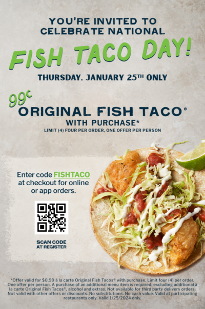 National Fish Taco Day Rubios Coastal Grill