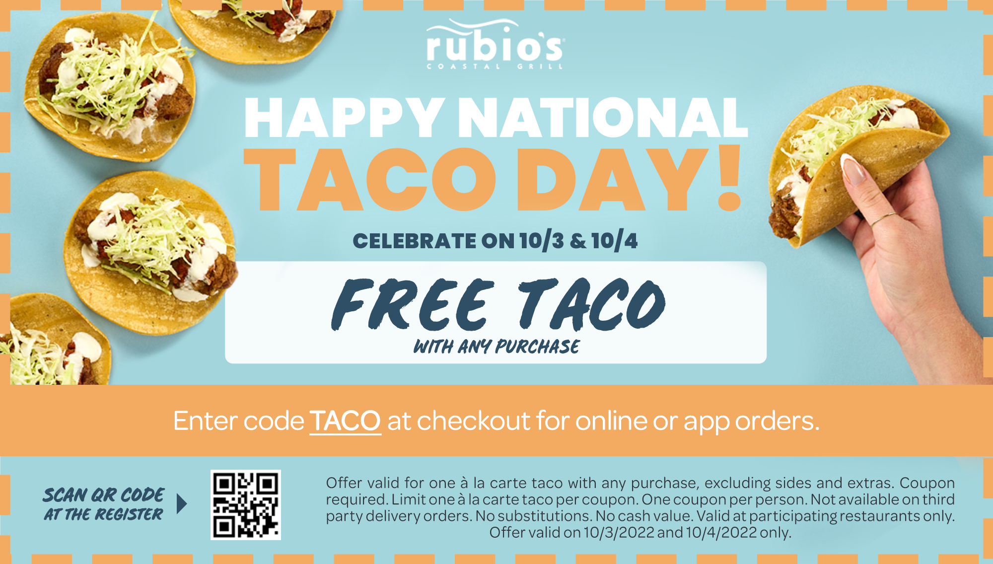 National Taco Day Rubios Coastal Grill