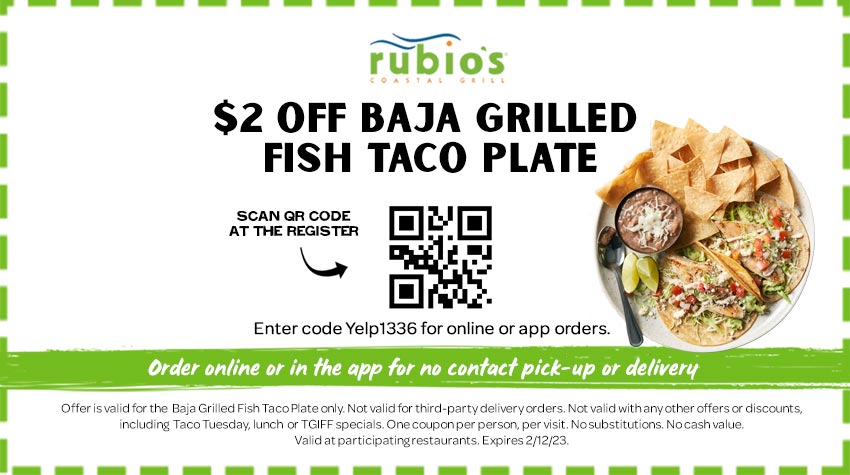 $2 off Baja Grilled Fish Taco